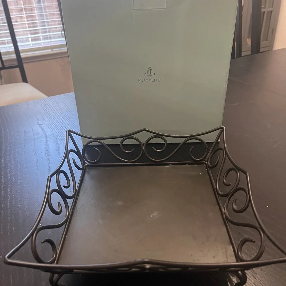 PartyLite Antique Brass Tray - Picture 1 of 5